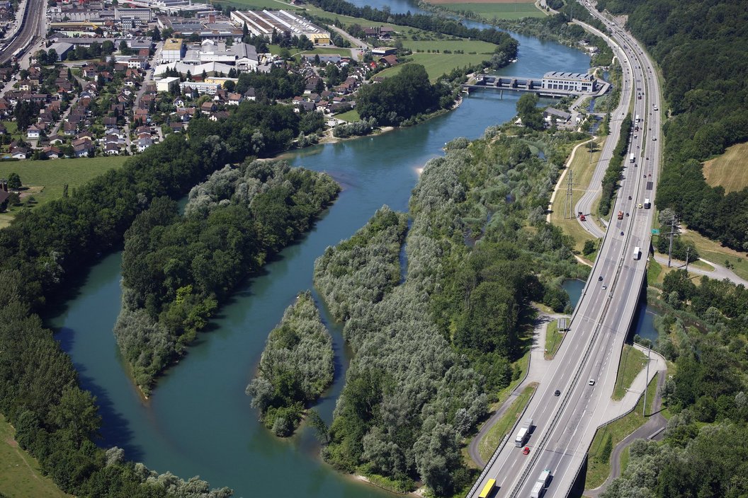 Landscape of Ruppoldingen run-of-river power station