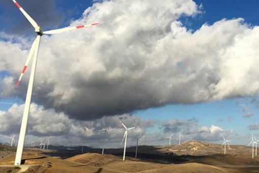 Windpark Rocca Rossa auf Sizilien, Italien